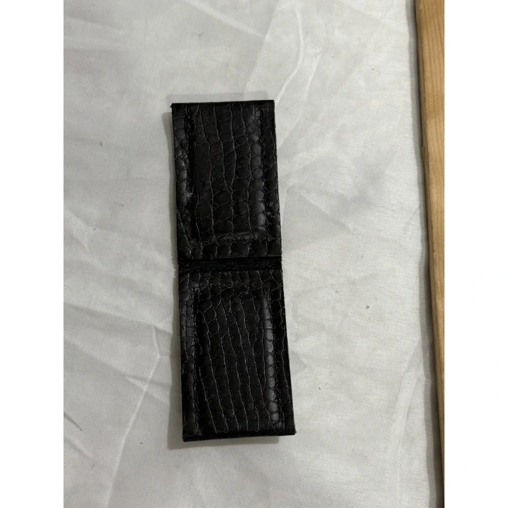 Vintage Salem‎ Cigarettes Black Leather Magnetic Money Clip